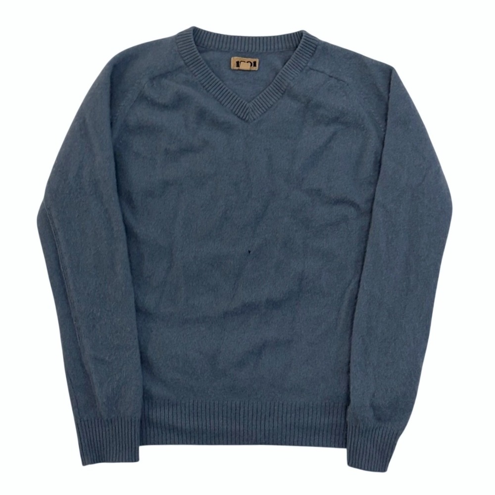 1901 Nordstrom Mens XL Blue 100% Cashmere V-Neck Raglan Sweater MNHER1596